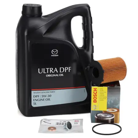 5L ORIGINAL ULTRA DPF 5W-30 Motor&ouml;l + BOSCH &Ouml;lfilter MADZA 2 DE DY 3 BK BL 5 CW 1.4/1.6 D