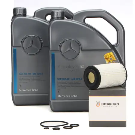 10L ORIGINAL Mercedes-Benz Motor&ouml;l 5W40 MB 229.5 + HIRSCHER &Ouml;lfilter 0001802609