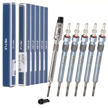 6x MEYLE Gl&uuml;hkerze + Drucksensor AUDI A4 B8 A5 8T 8F A6 C7 A7 4G A8 Q5 8RB Q7 4LB 3.0 TDI