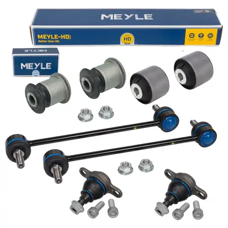 2x MEYLE HD Koppelstange + 2x Traggelenk + 4x Querlenkerlager VW Multivan T5 T6 vorne