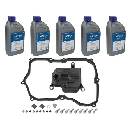 MEYLE 1001350120 Getriebefilter Satz AQ450 8-Gang + 5L Getriebe&ouml;l VW Arteon 2.0 TSI