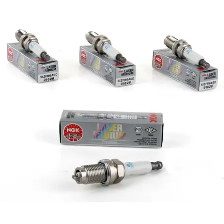 4x NGK 91629 SIZFR6A6D Z&uuml;ndkerze f&uuml;r VW Passat B6 B7 Touran 1T 1.4TSI/EcoFuel/Multifuel