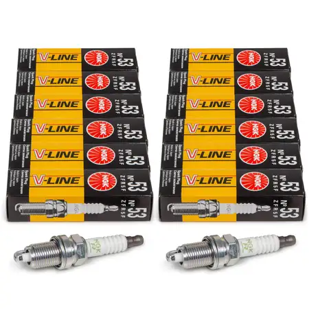 12x NGK 94301 Z&uuml;ndkerze V-LINE 53 BMW 7er E32 750i 8er E31 850i Ci CSi M70 12129061870