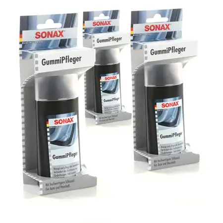 3x 100ml SONAX 340000 GummiPfleger mit hochwertigem Silikon&ouml;l f&uuml;r Auto+Haushalt