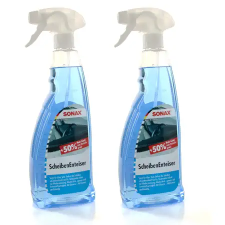 SONAX Scheibenenteiser Scheiben-Entfroster Spr&uuml;hflasche Enteiserspray 2x 750ml