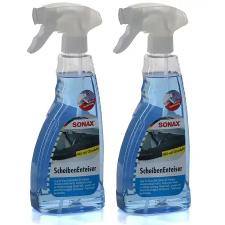 2x 500ml SONAX Scheibenenteiser Scheiben-Entfroster Spr&uuml;hflasche Enteiserspray