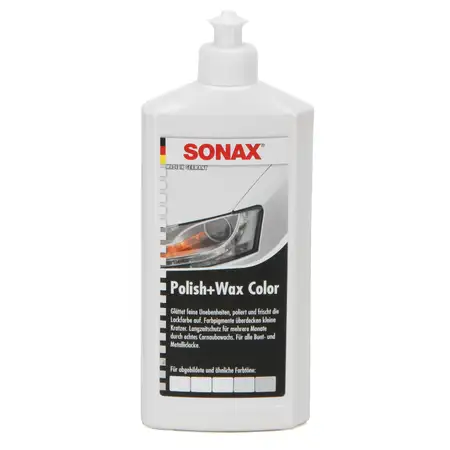 SONAX 296000 POLISH &amp; WAX COLOR Politur &amp; Wachs NanoPro WEISS 500ml