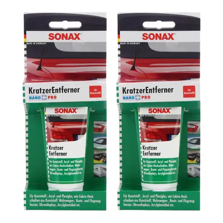 2x 75ml SONAX Kratzerentferner NanoPro f&uuml;r Kunststoff-, Acryl- und Plexiglas