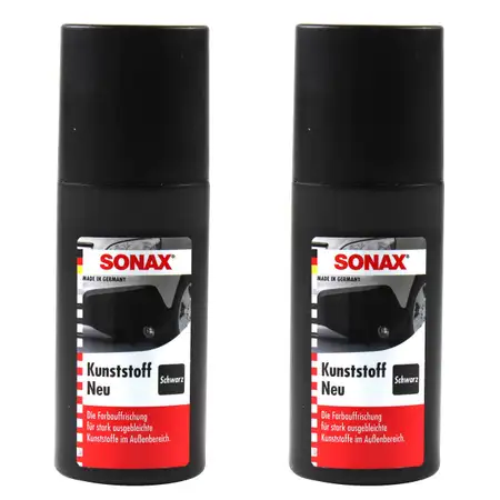 2x 100ml SONAX 409100 KunststoffNeu Schwarz Kunststoff-Neu KunststoffPflege