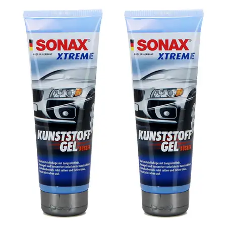 2x 250ml SONAX 210141 Xtreme Kunststoffpflegemittel KunststoffGel Au&szlig;en