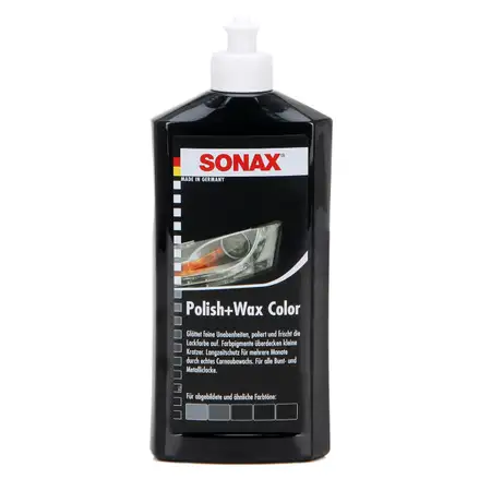 SONAX 296100 POLISH &amp; WAX COLOR Politur &amp; Wachs NanoPro SCHWARZ 500ml