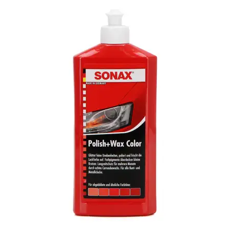 SONAX 296400 POLISH &amp; WAX COLOR Politur &amp; Wachs NanoPro ROT 500ml