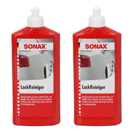 2x 500ml SONAX 302200 LackReiniger Lack Reiniger Politur Pflege Intensiv