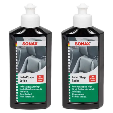 2x 250ml SONAX LederPflegeLotion Leder Pflege Glatt- und Kunstleder 291141