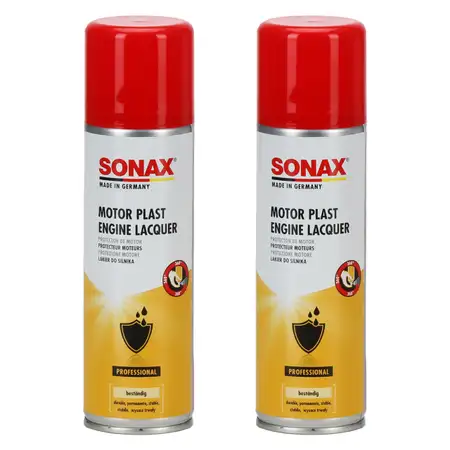 2x 300ml SONAX 330200 MotorPlast gl&auml;nzender Motor Schutzlack Motorpflege