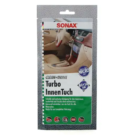 SONAX 413000 Turbo InnenTuch CLEAN&amp;DRIVE Microfaser-Tuch 40x50cm