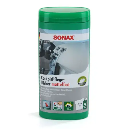 SONAX CockpitPflegeT&uuml;cher matteffect Box Kunststoff-Pflege 25 St&uuml;ck 415841