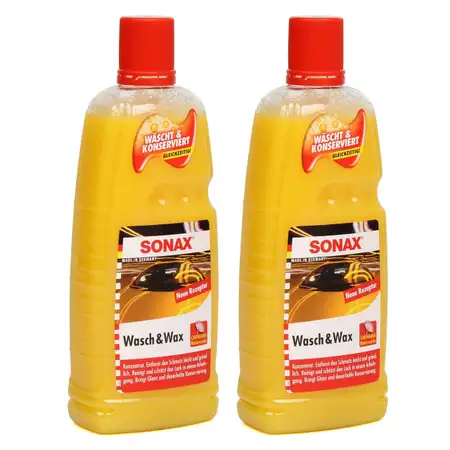 2x 1 Liter SONAX 313341 Autoshampoo Autopflege Lackpflege Konzentrat WASCH &amp; WAX