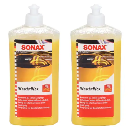 SONAX 313200 Konservierungswachs WASCH &amp; WAX Konzentrat 2x 500ML