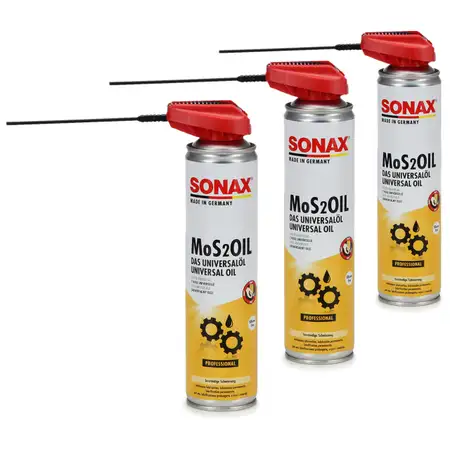 3x 400ml SONAX 339400 MoS2Oil m. EasySpray Universalspray Multifunktions&ouml;l Universal&ouml;l