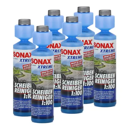 6x 250ml SONAX 271141 XTREME Scheiben Reiniger 1:100 NanoPro Scheiben Klar