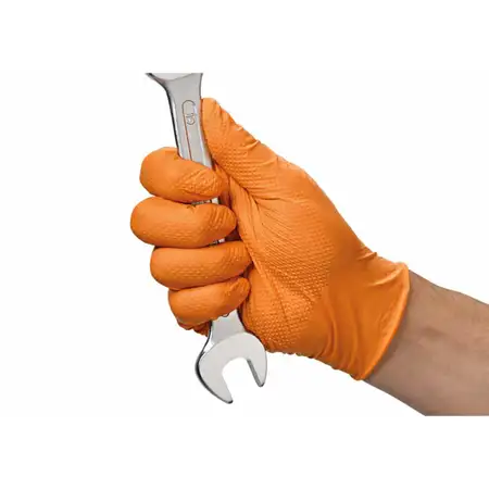 100x Gr&ouml;&szlig;e M MANUTRIL Flex Grip Nitrilhandschuhe Schutzhandschuhe Einweghandschuhe ORANGE