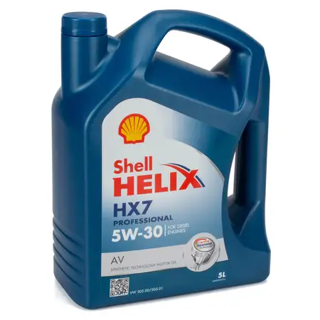 5L 5 Liter SHELL HELIX HX7 PROFESSIONAL AV 5W-30 Motor&ouml;l &Ouml;l ACEA C3 VW 505.00/01