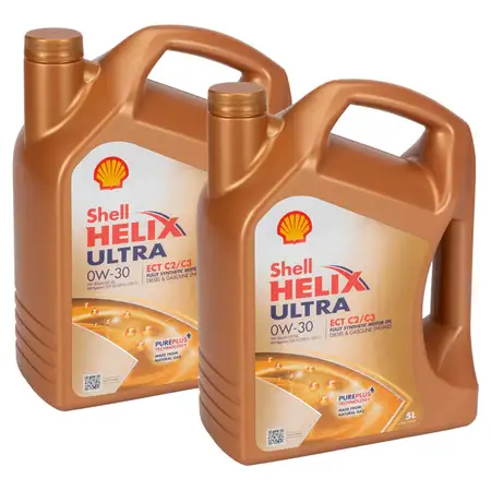 10L 10 Liter SHELL HELIX ULTRA ECT C2/C3 0W30 Motor&ouml;l &Ouml;l VW 504/507.00 MB 229.52