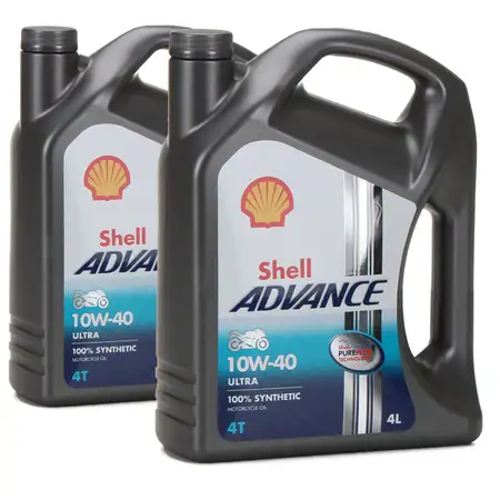 8L 8 Liter SHELL Motor&ouml;l &Ouml;l ADVANCE ULTRA 4T 4-TAKT 10W-40 API SN JASO MA-2