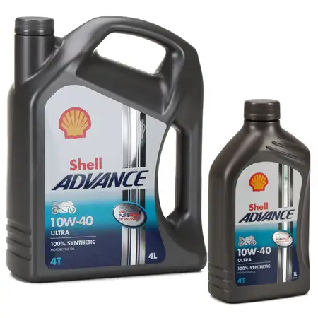 5L 5 Liter SHELL Motor&ouml;l &Ouml;l ADVANCE ULTRA 4T 4-TAKT 10W-40 API SN JASO MA-2