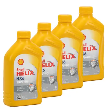 4L 4 Liter SHELL Motor&ouml;l &Ouml;l HELIX HX6 10W-40 10W40 MB 229.3 VW 501.01/505.00