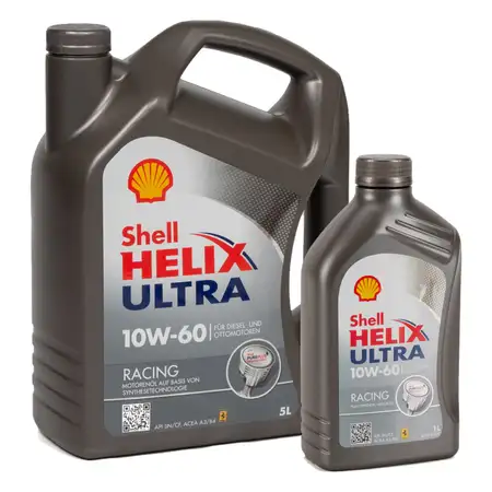 6L SHELL Motor&ouml;l &Ouml;l HELIX ULTRA RACING 10W60 API SN ACEA A3/B3 A3/B4 Ferrari