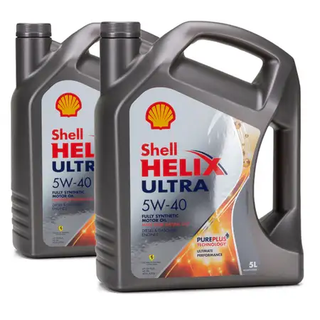 10 Liter SHELL Motor&ouml;l &Ouml;l HELIX ULTRA 5W-40 5W40 MB 226/229.5 VW 502/505.00