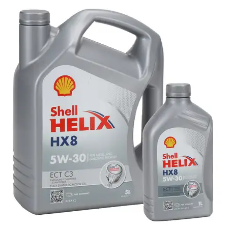 6L 6 Liter SHELL HELIX HX8 5W30 ECT C3 Motor&ouml;l &Ouml;l BMW LL-04 MB 229.31/51 VW 504/507.00