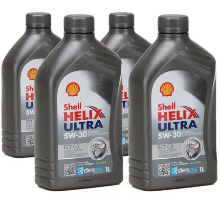 4L 4 Liter SHELL Motor&ouml;l &Ouml;l HELIX ULTRA ECT C3 5W30 dexos2 BMW LL-04 MB 229.51