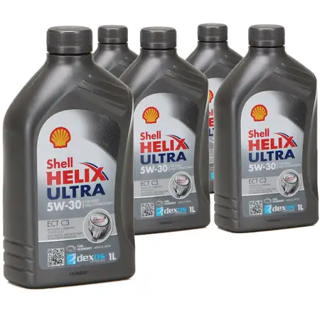 5L 5 Liter SHELL Motor&ouml;l &Ouml;l HELIX ULTRA ECT C3 5W30 dexos2 BMW LL-04 MB 229.51