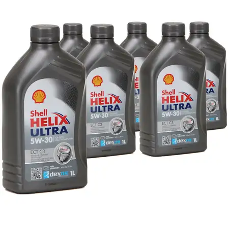 6L 6 Liter SHELL Motor&ouml;l &Ouml;l HELIX ULTRA ECT C3 5W30 dexos2 BMW LL-04 MB 229.51