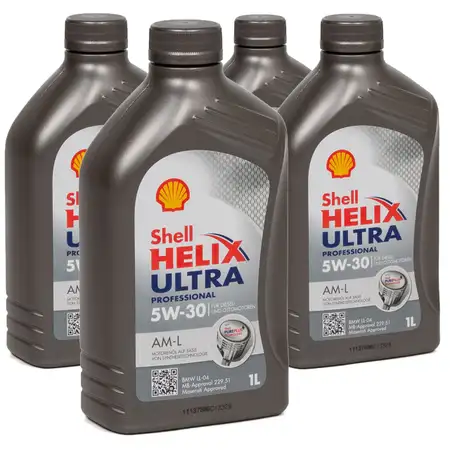 4L 4 Liter SHELL Motor&ouml;l &Ouml;l HELIX ULTRA Professional AM-L 5W30 f&uuml;r BMW LL-04