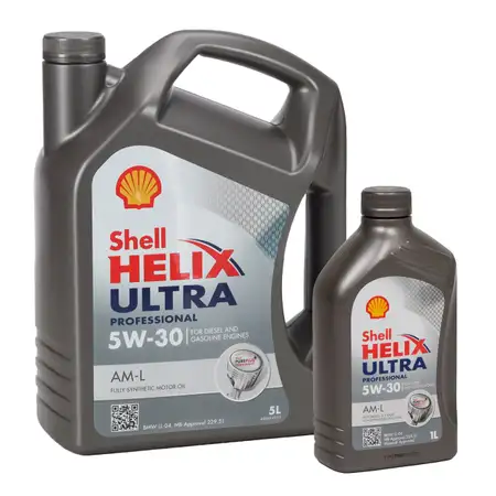 6L 6 Liter SHELL Motor&ouml;l &Ouml;l HELIX ULTRA Professional AM-L 5W30 f&uuml;r BMW LL-04