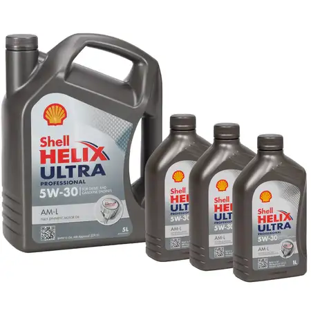 8L 8 Liter SHELL Motor&ouml;l &Ouml;l HELIX ULTRA Professional AM-L 5W30 f&uuml;r BMW LL-04