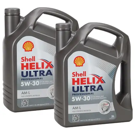 10L 10 Liter SHELL Motor&ouml;l &Ouml;l HELIX ULTRA Professional AM-L 5W30 f&uuml;r BMW LL-04