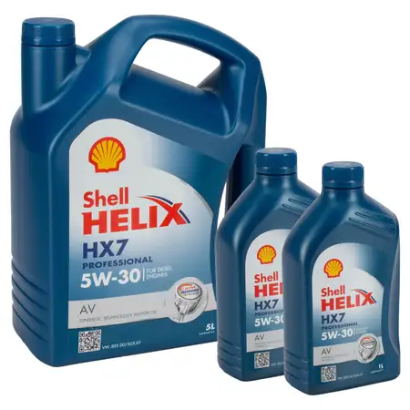 7L 7 Liter SHELL HELIX HX7 PROFESSIONAL AV 5W-30 Motor&ouml;l &Ouml;l ACEA C3 VW 505.00/01