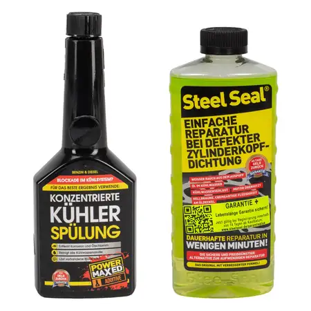 STEEL SEAL 473ml Dichtmittel + POWERMAXED 325ml Konzentrierte K&uuml;hler Sp&uuml;lung