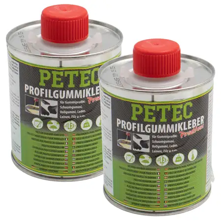 2x 350ml PETEC Profilgummikleber Pinseldose Montagekleber Gummikleber Kleber Klebstoff