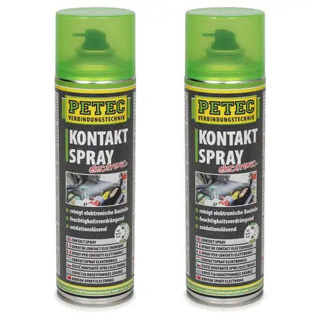 2x 500ml PETEC Kontaktspray Elektronikreiniger Elektrospray Contact Cleaner