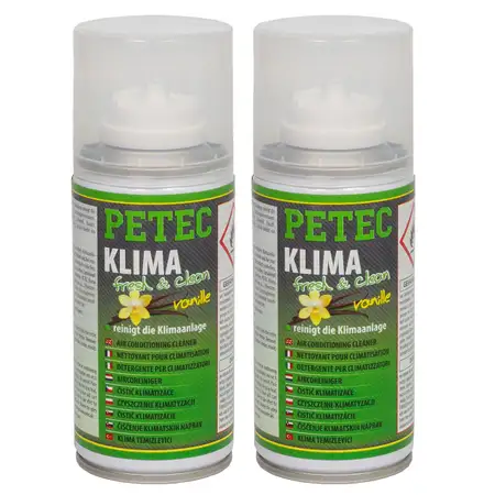 2x 150ml PETEC 71470 Klima Fresh &amp; Clean Klimaanlagen-Lufterfrischer VANILLE