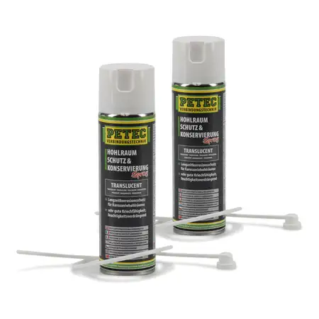 2x 500ml PETEC 73550 Hohlraumschutz &amp; Konservierung Spray + 60cm Sonde