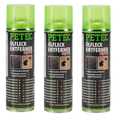 3x 500ml PETEC 72350 &Ouml;lfleckentferner &Ouml;l Entferner Fleckentferner Spray