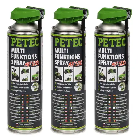 PETEC 71250 Multifunktionsspray Universalspray Multifunktions&ouml;l Pflege 3x 500ml