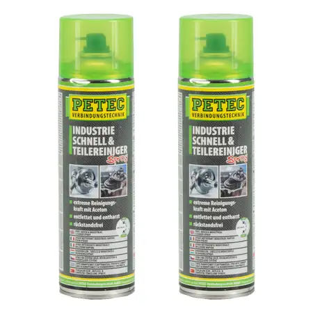 2x 500ml PETEC 71750 Industrie-, Schnell- &amp; Teilereiniger Schnellreinigerspray